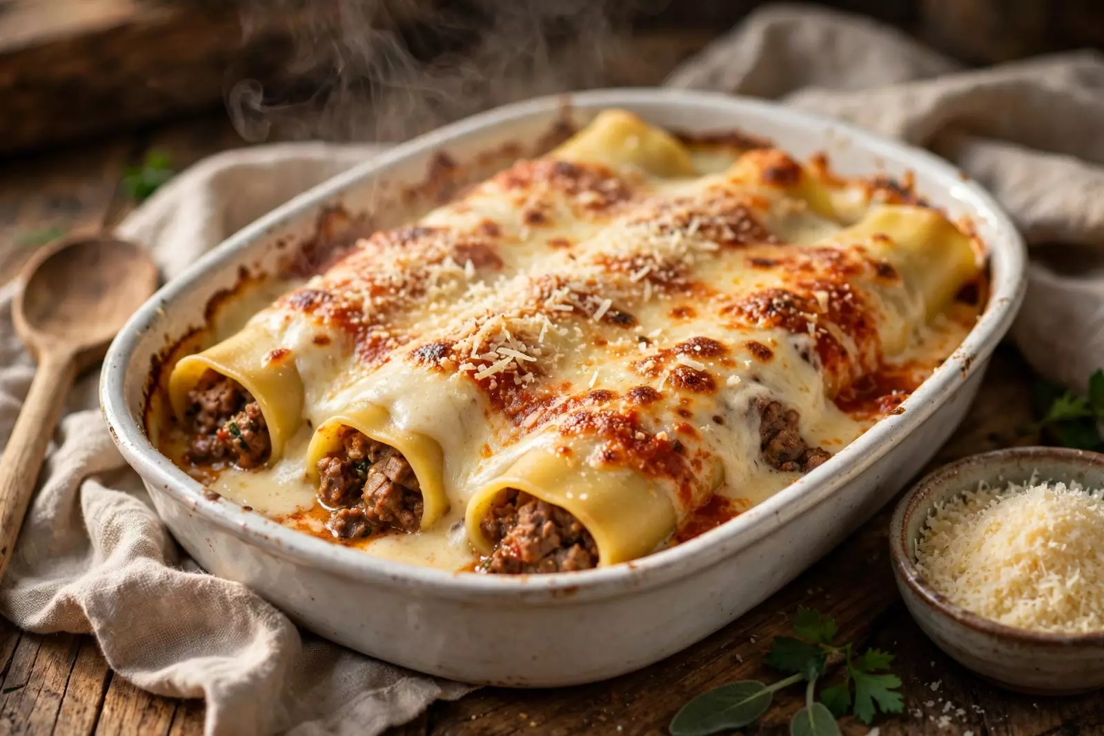Cannelloni ripieni di carne alla umbra