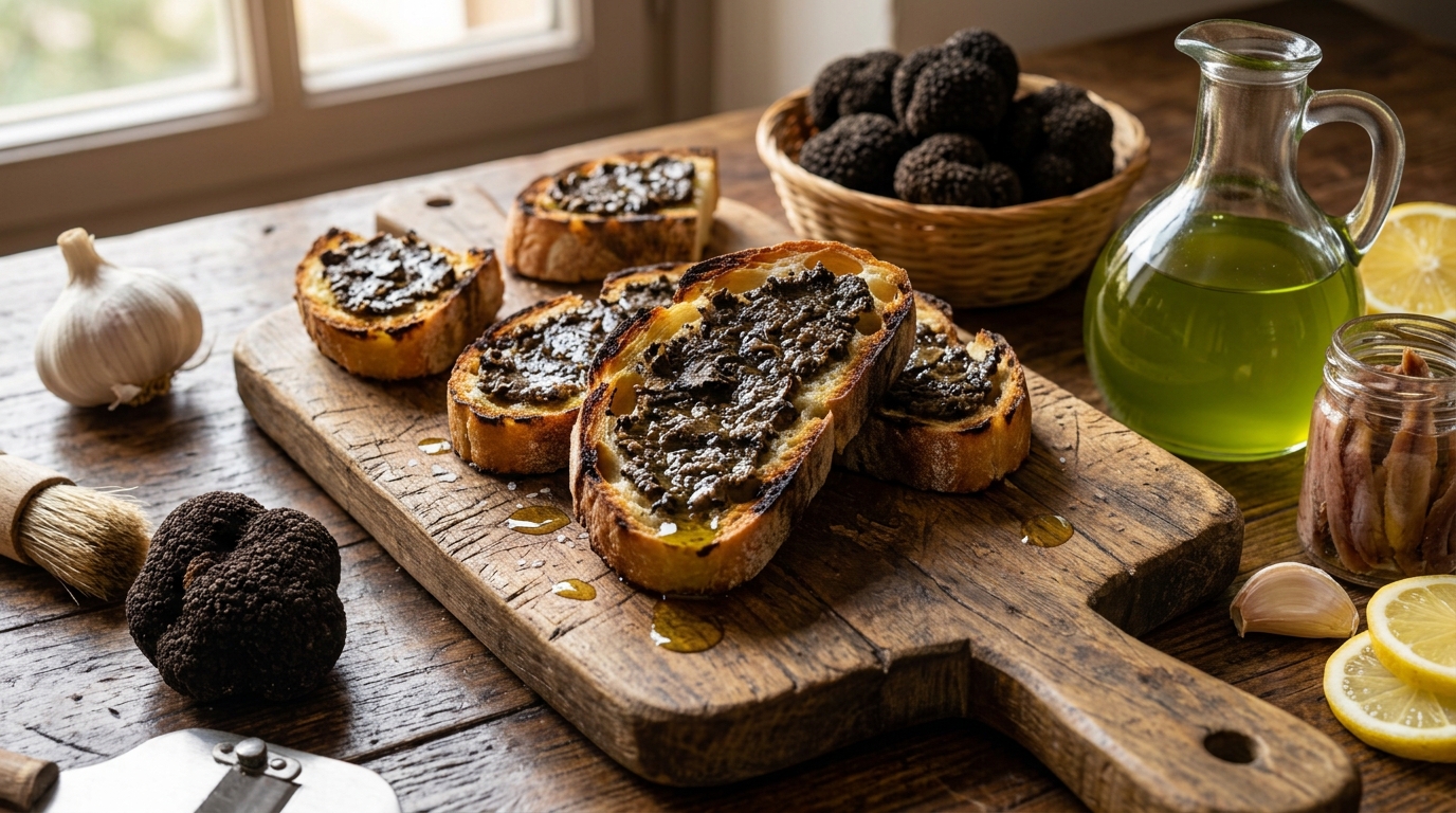 Crostini al tartufo nero di Norcia