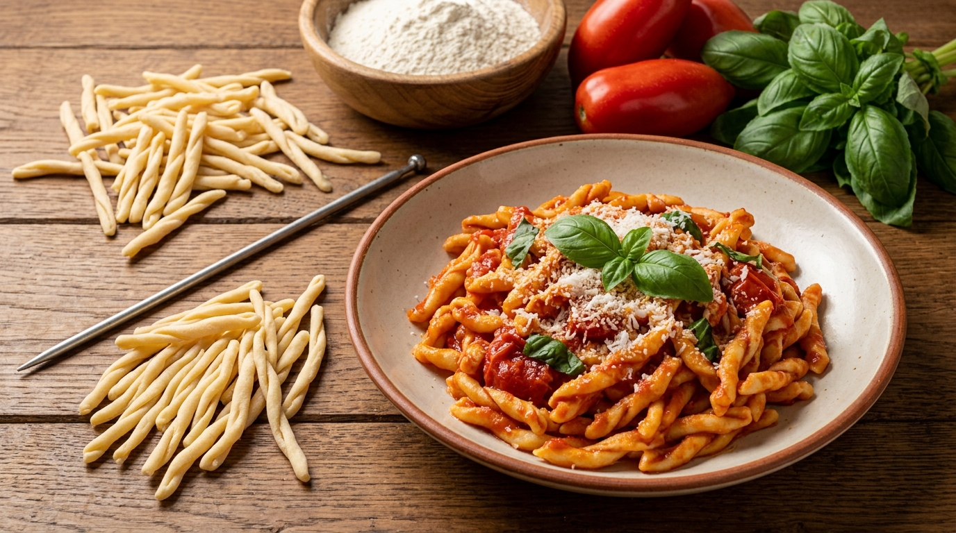 Fusilli freschi al pomodoro (fusilli al ferretto)