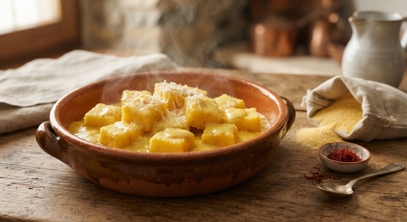 Polenta allo zafferano