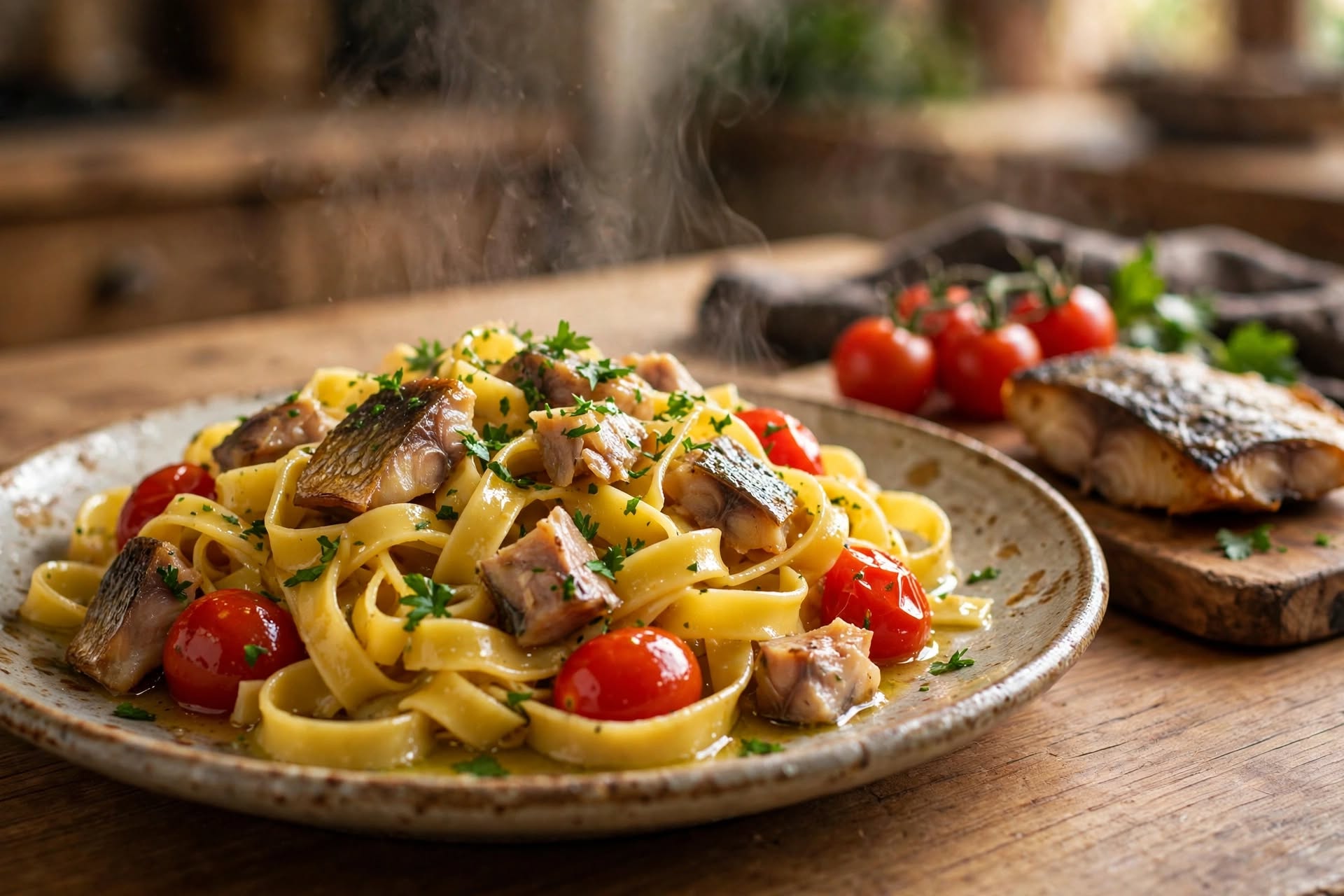 Tagliatelle alla tinca affumicata